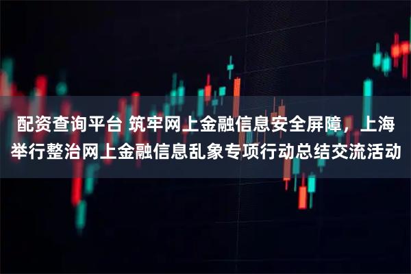 配资查询平台 筑牢网上金融信息安全屏障，上海举行整治网上金融信息乱象专项行动总结交流活动